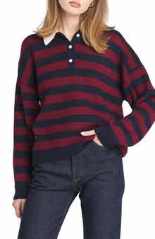 WAYF Logan Stripe Polo Sweater