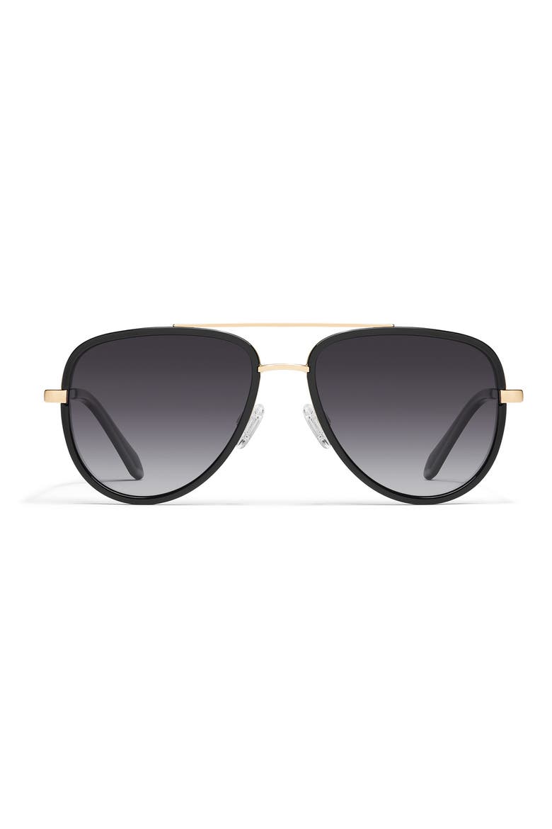All In 56mm Polarized Aviator Sunglasses, Main, color, BLACK/ SMOKE POLARIZED
