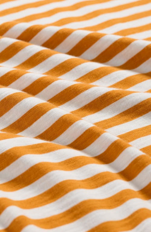 Seasalt Cornwall Bryher View Stripe Organic Cotton T-shirt In Orange