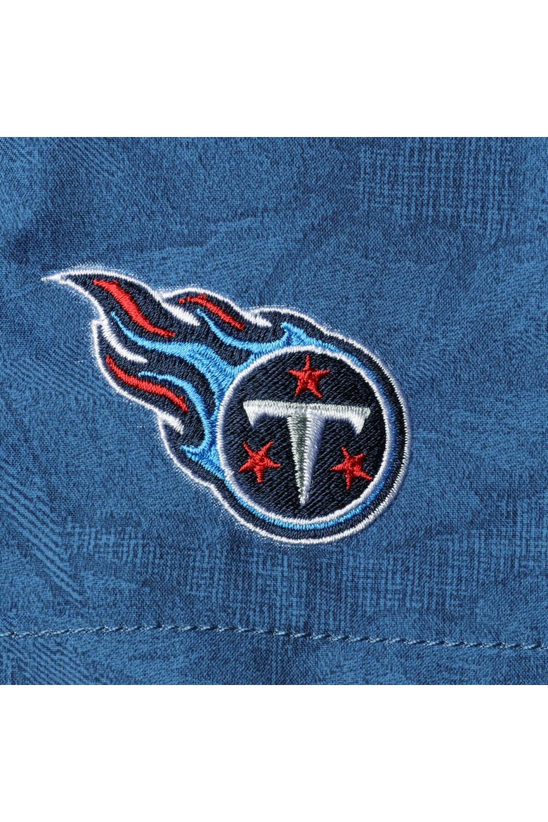 Men's Tommy Bahama Navy Tennessee Titans Naples Layered Leaves Swim Trunks, Alternate, color, Navy
