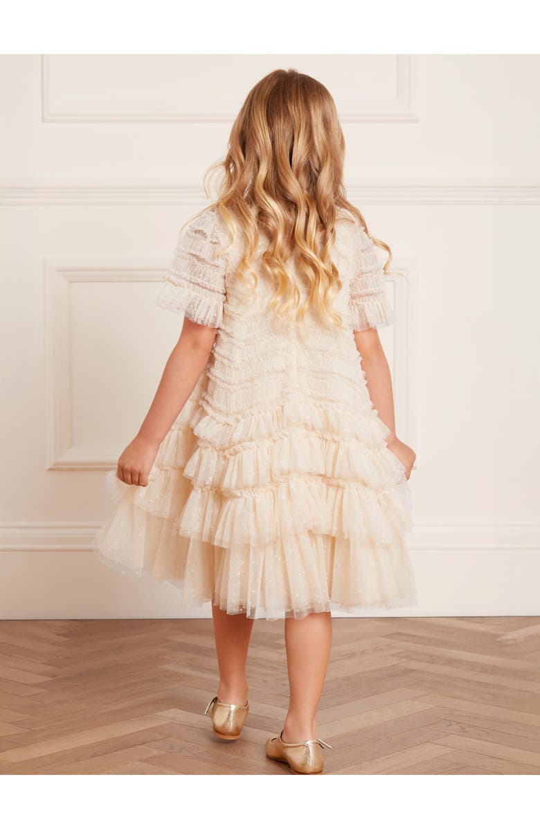 Needle & Thread Valentine Ruffle Detail Dress, Alternate, color, Champagne