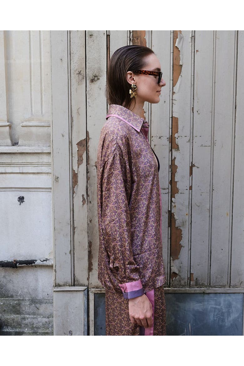Paisley Motif Long Sleeve Shirt, Alternate, color, Lilac