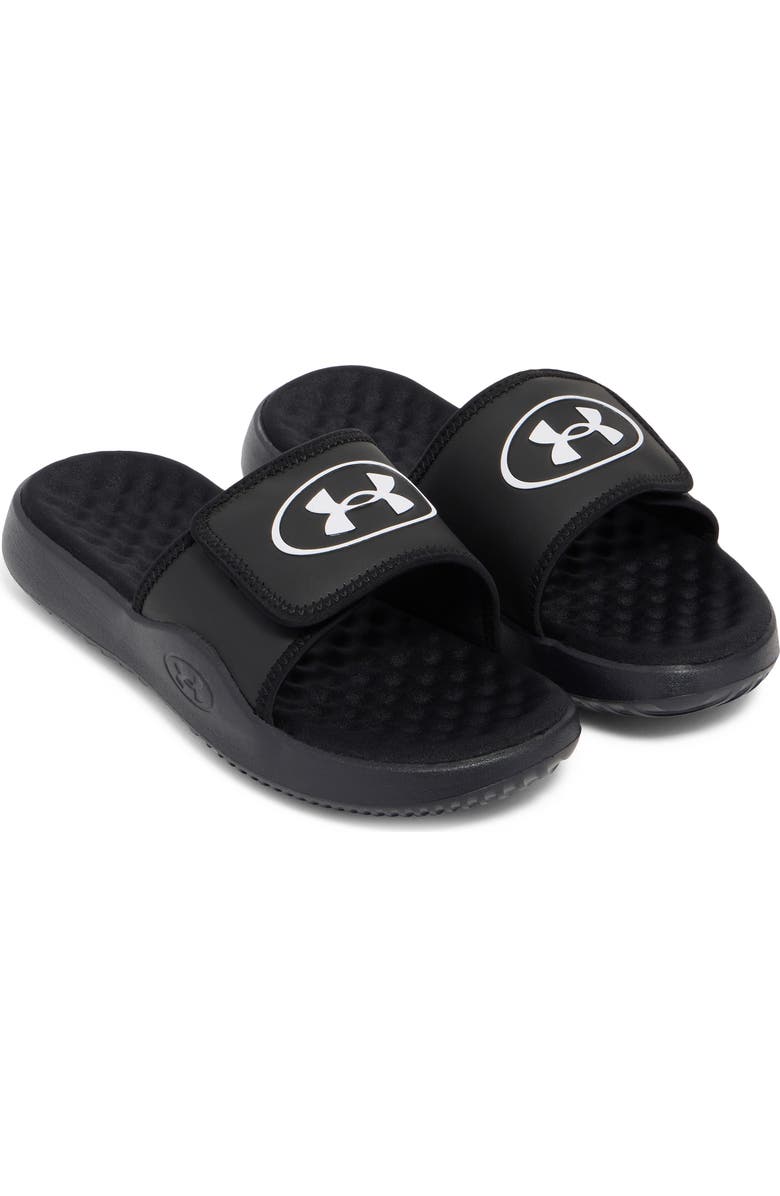 Under Armour UA Ignite Pro 8 Water Resistant Slide Sandal, Main, color, Black White
