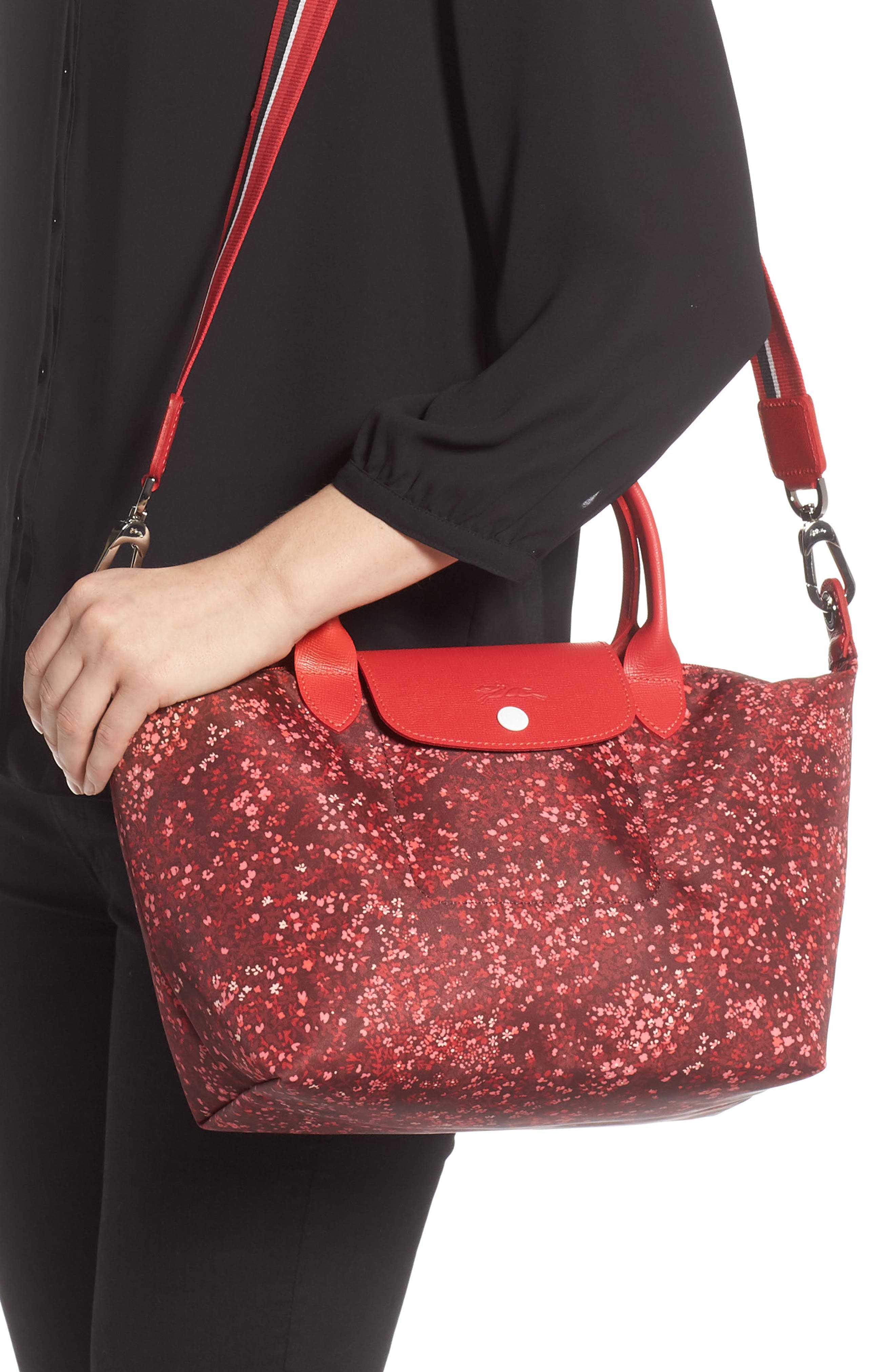 Longchamp Small Le Pliage Floral Print Shoulder Bag, Alternate, color, 