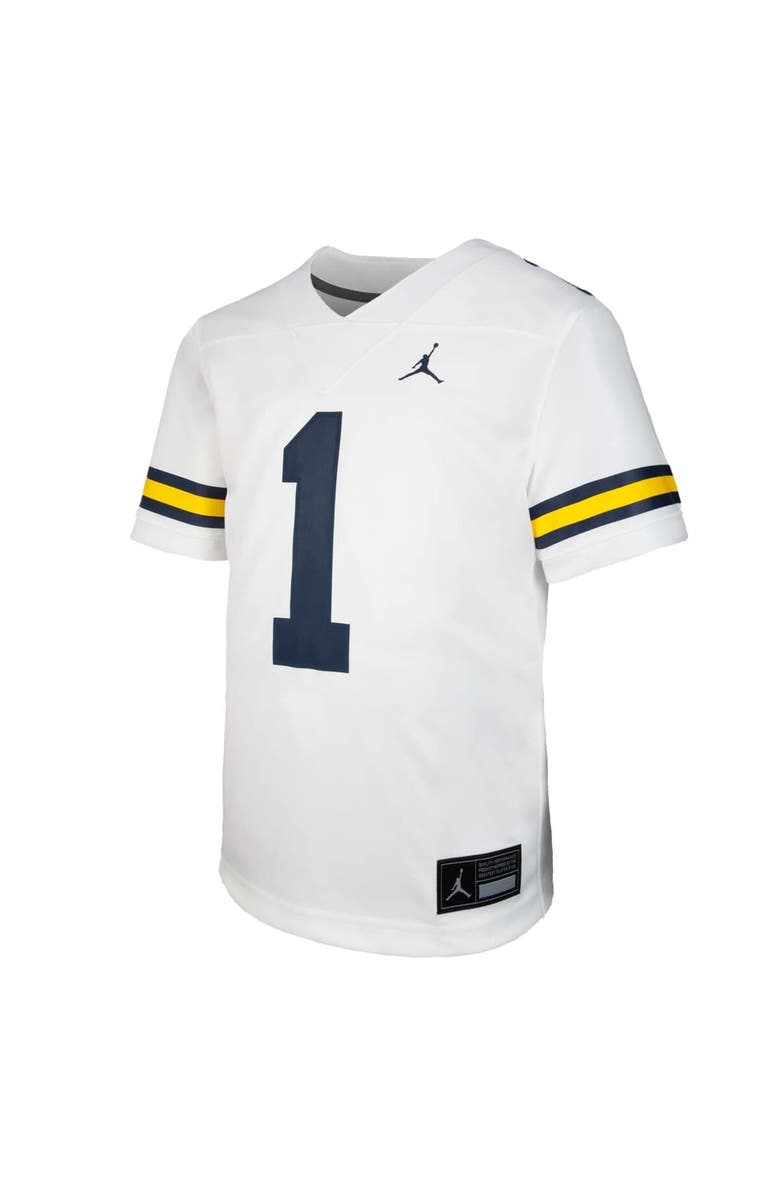 Jordan Brand Youth Jordan Brand #1 White Michigan Wolverines  Untouchable Replica Game Jersey, Alternate, color, White