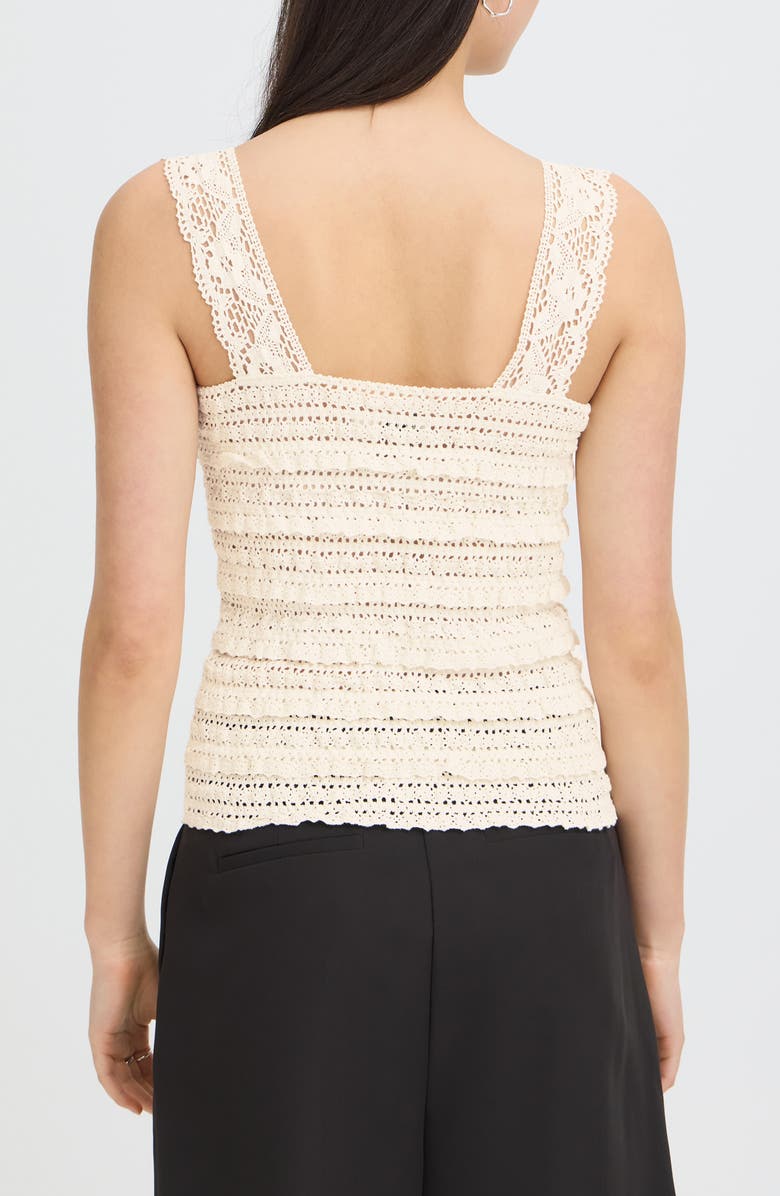 ICHI Open Knit Tank Top, Alternate, color, Cloud Dancer
