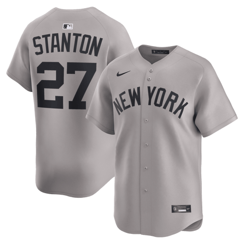 Men's Nike Giancarlo Stanton Gray New York Yankees Road Limited Jersey