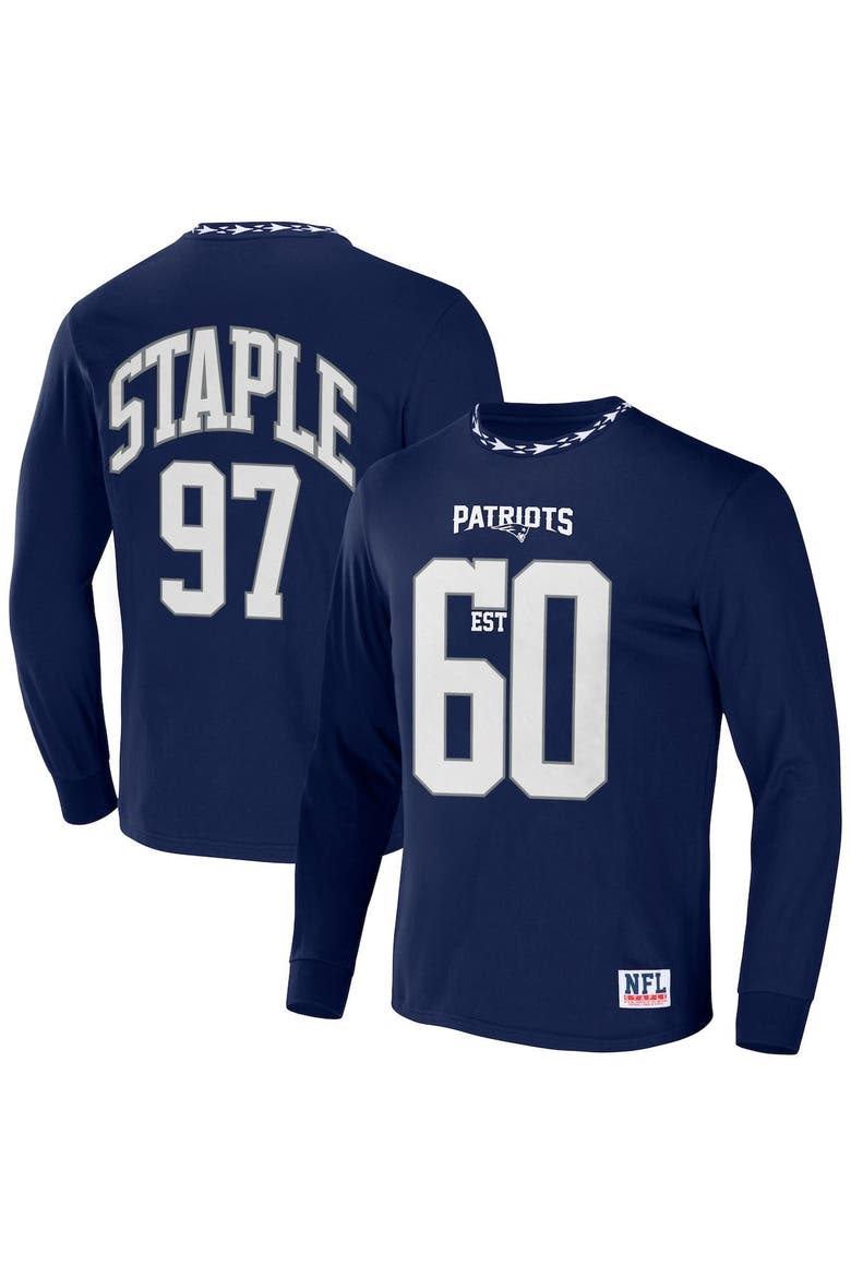 Men's NFL x Staple Navy New England Patriots Core Team Long Sleeve T-Shirt, Main, color, Navy