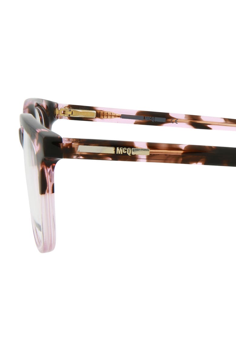McQueen 51mm Core Square Optical Glasses, Alternate, color, Havana Havana Transparent