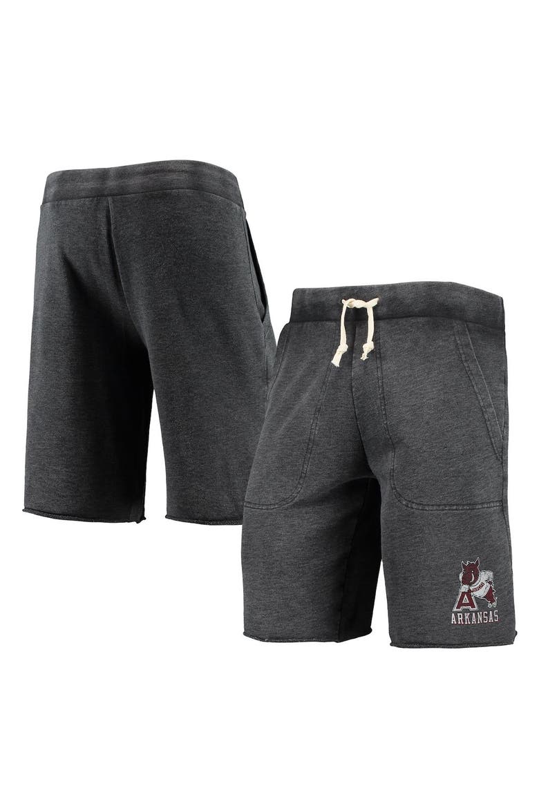 Men's Heathered Black Alternative Apparel Arkansas Razorbacks Victory Lounge Shorts, Main, color, Heather Black