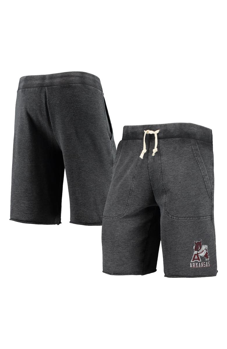 ALTERNATIVE APPAREL Men's Heathered Black Alternative Apparel Arkansas Razorbacks Victory Lounge Shorts, Main, color, 