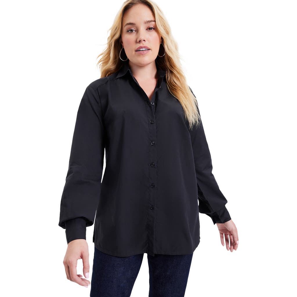 June + Vie Poplin La Vie Tunic In Black