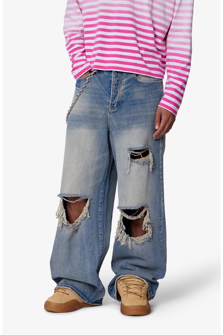 Blowout Rave Ripped Jeans, Main, color, VINTAGE BLUE
