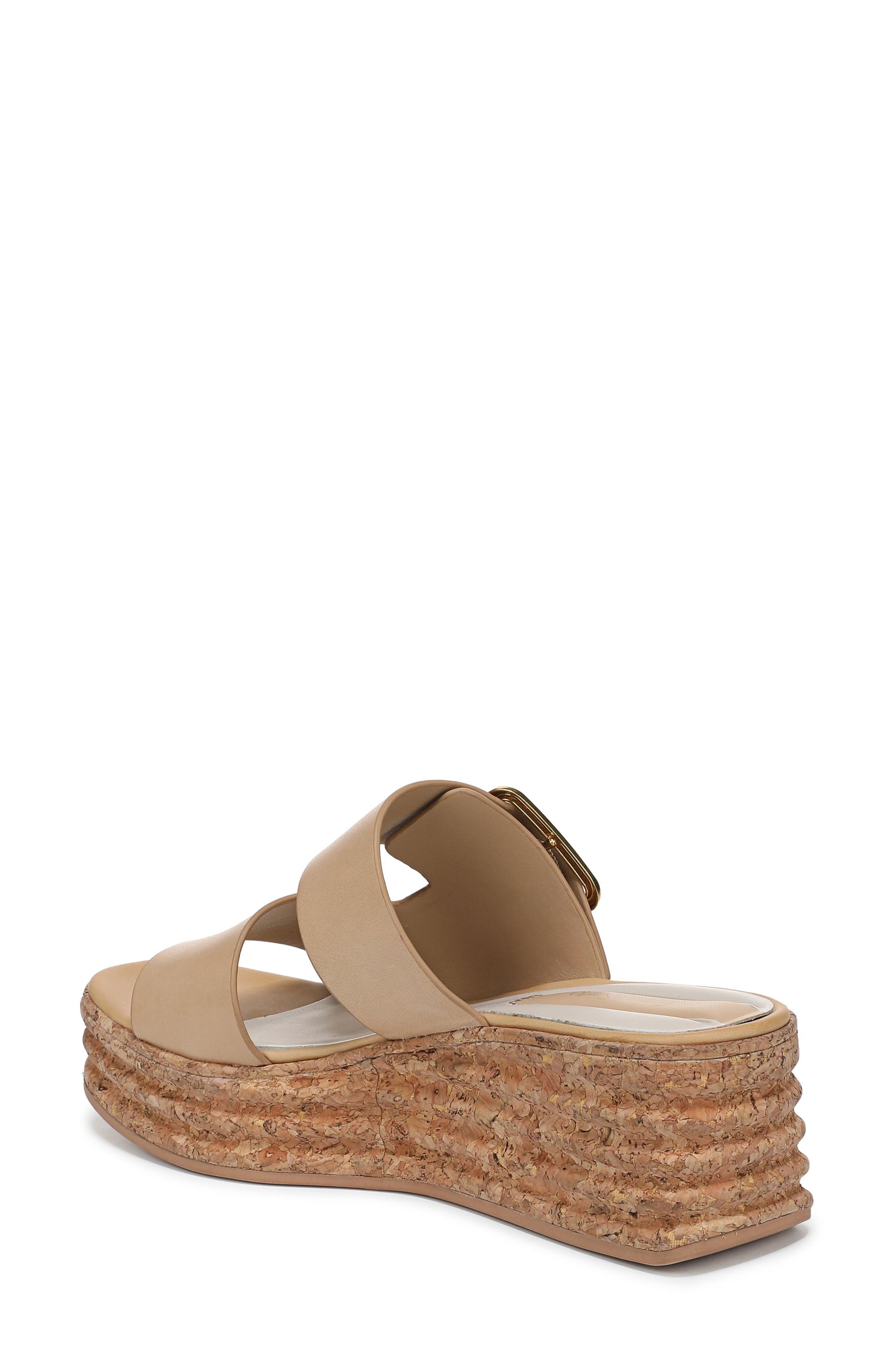 Taziana Platform Wedge Sandal, Alternate, color, STRAW LEATHER