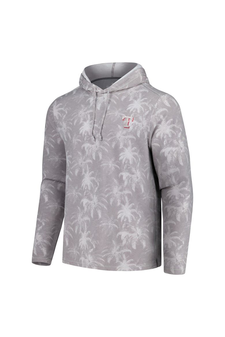 Men's Tommy Bahama Gray Texas Rangers Palm Frenzy Hoodie Long Sleeve T-Shirt, Alternate, color, Gray