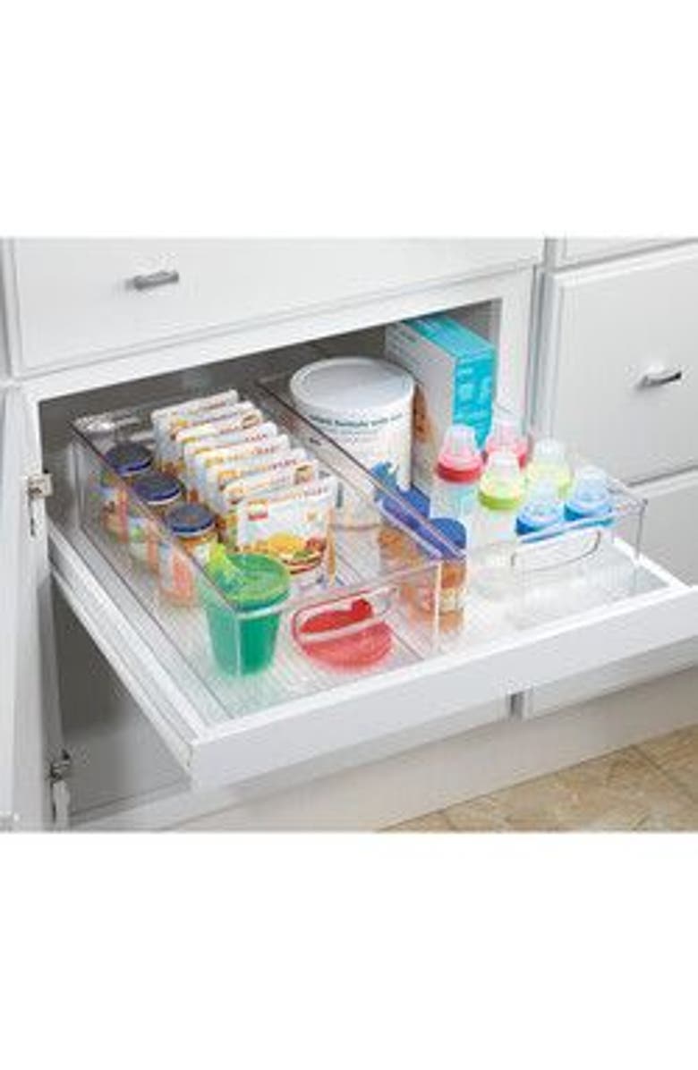 Linus Plastic Stackable Pantry Bin with Handles, Set of 4, Clear, Made in USA, Alternate, color, Set Of 4, Clear