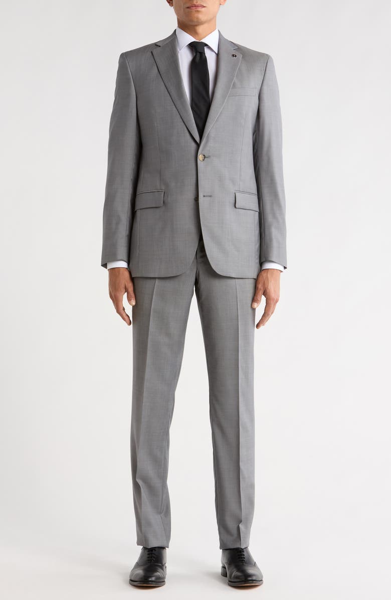 No Ordinary Joe by Ted Baker Jake Grey Wool Suit, Main, color, Grey