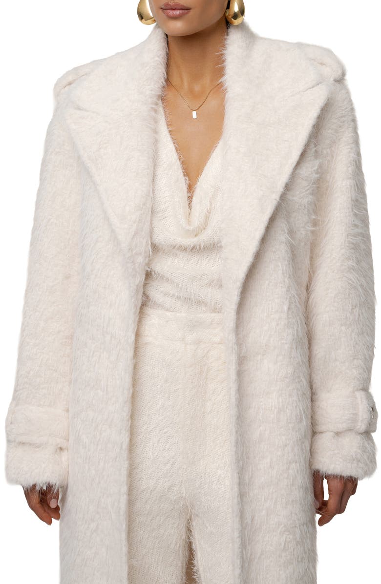 JLUXLABEL Warm Layers Faux Fur Coat, Alternate, color, Ivory