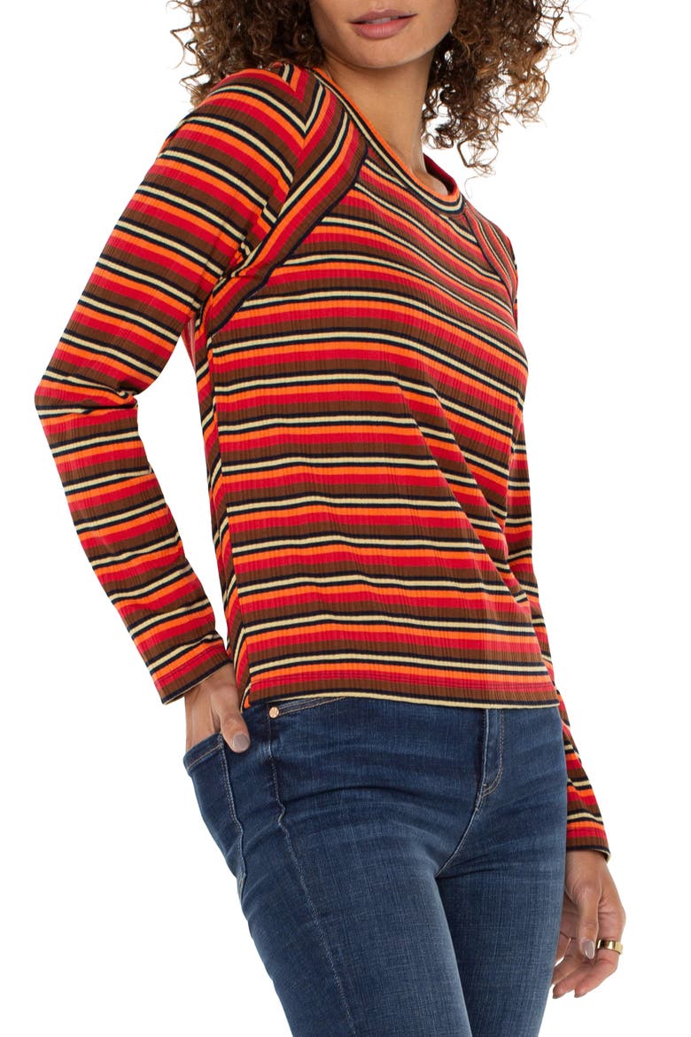 Stripe Rib Top, Alternate, color, BURNT ORANGE