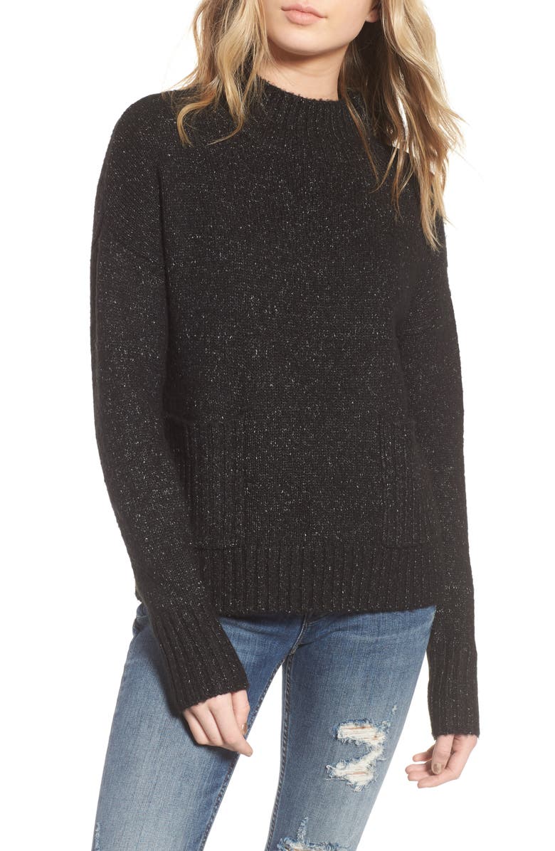 Love By Design Mock Neck Patch Pocket Pullover, Main, color,