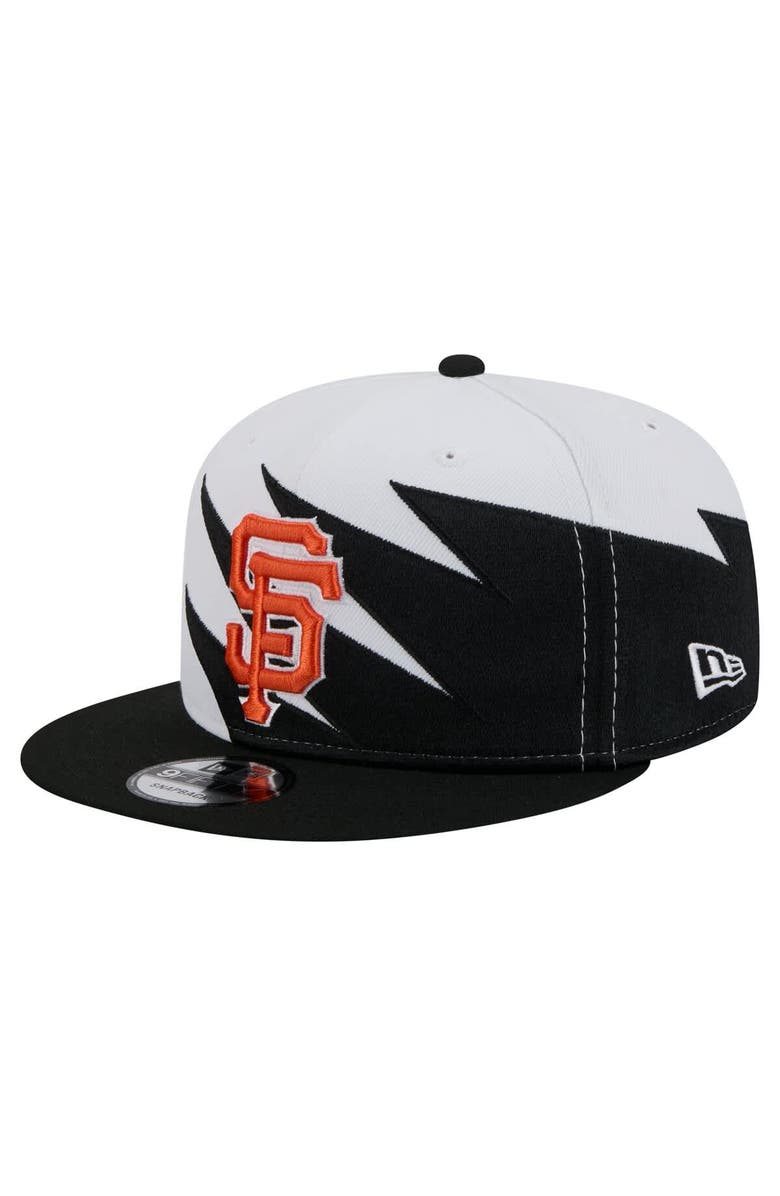 New Era Men's New Era Black/White San Francisco Giants Jagged 9FIFTY Snapback Hat, Main, color, Black