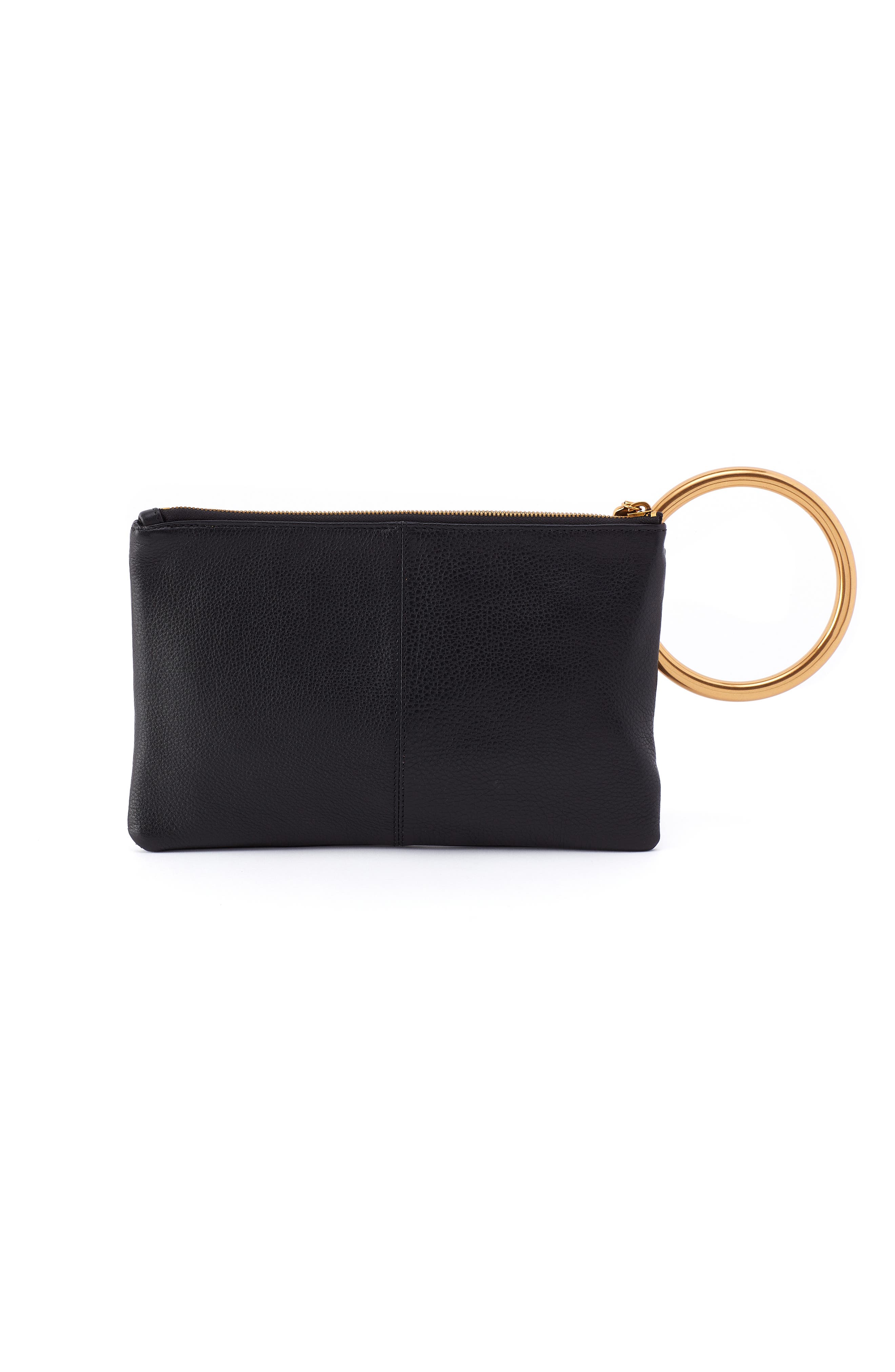 HOBO Sheila Leather Ring Clutch, Alternate, color, Black
