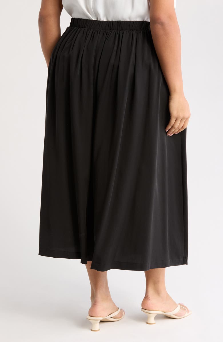 Renee C Flared Midi Skirt, Alternate, color, Black