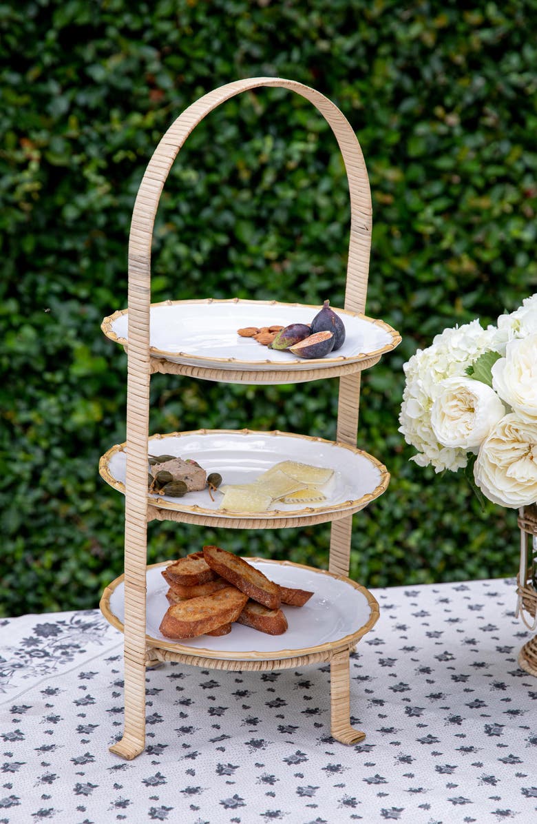 Juliska Bamboo Ceramic Dinner Plate, Alternate, color, Natural