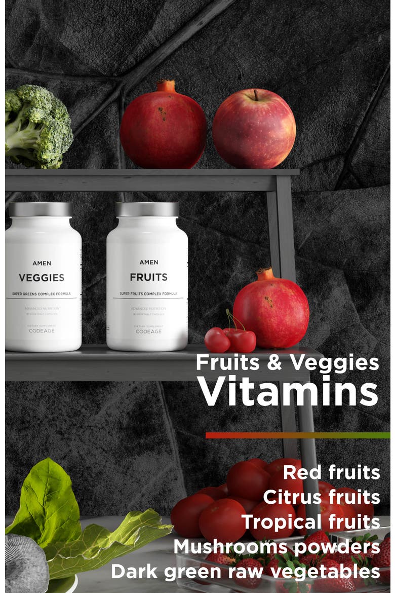 Amen Fruits + Veggies Vitamins Bundle, Alternate, color, White