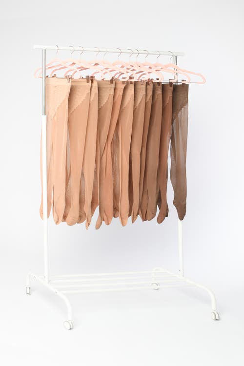 Shop Skytights Cabincomfort 70 Denier Sheer Compression Tights Skin Tone And Black Shades In Nude/shade 10