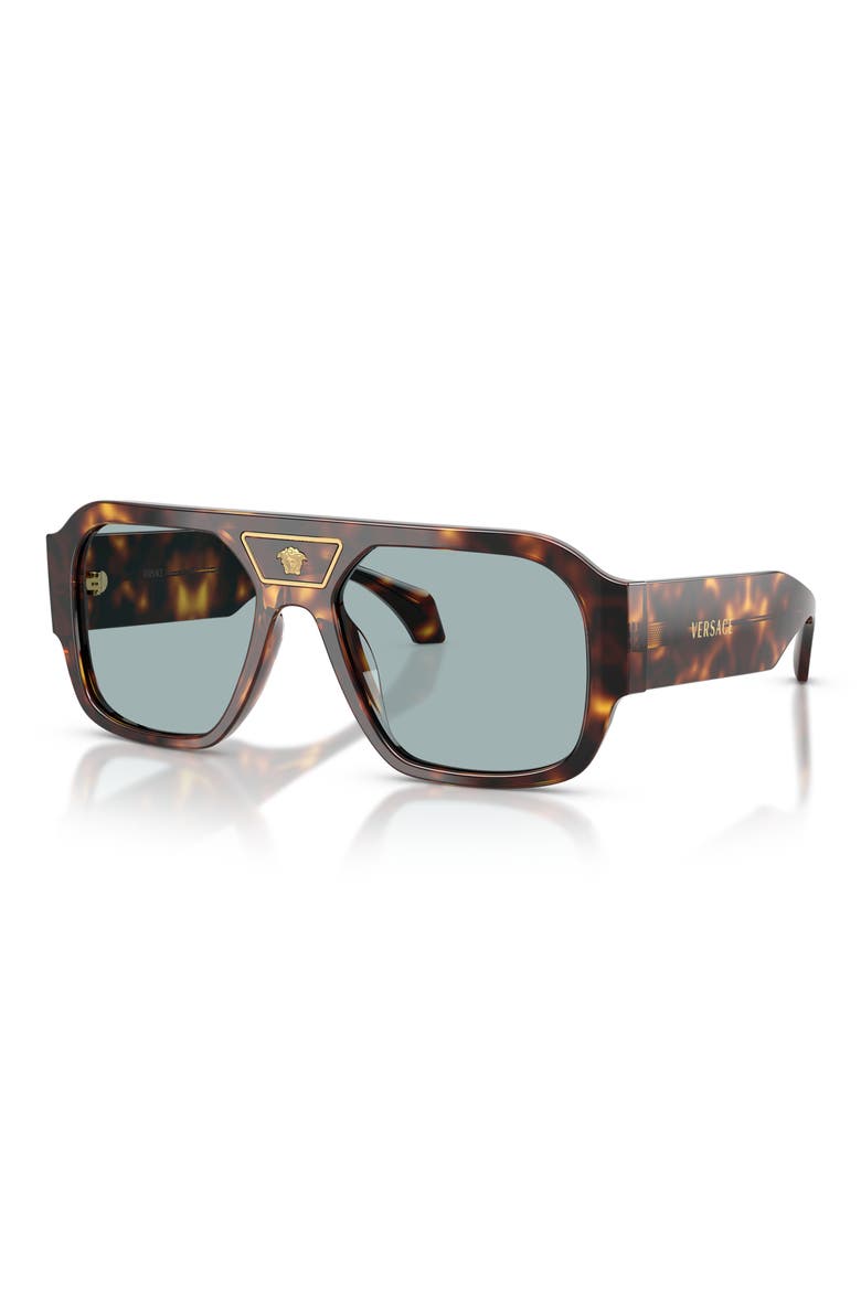 56mm Square Sunglasses, Alternate, color, HAVANA / BLUE