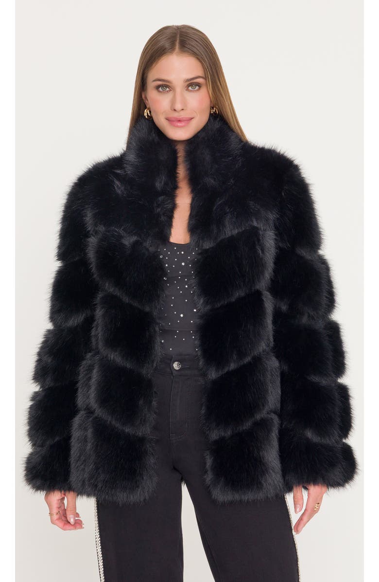 Generation Love Louisa Faux Fur Jacket, Alternate, color, Black