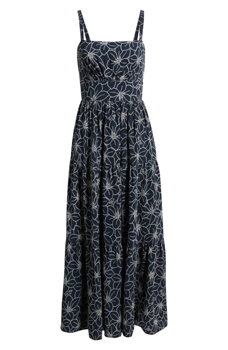Julia Jordan Floral Embroidered Sleeveless Maxi Dress, Alternate, color, Navy Multi