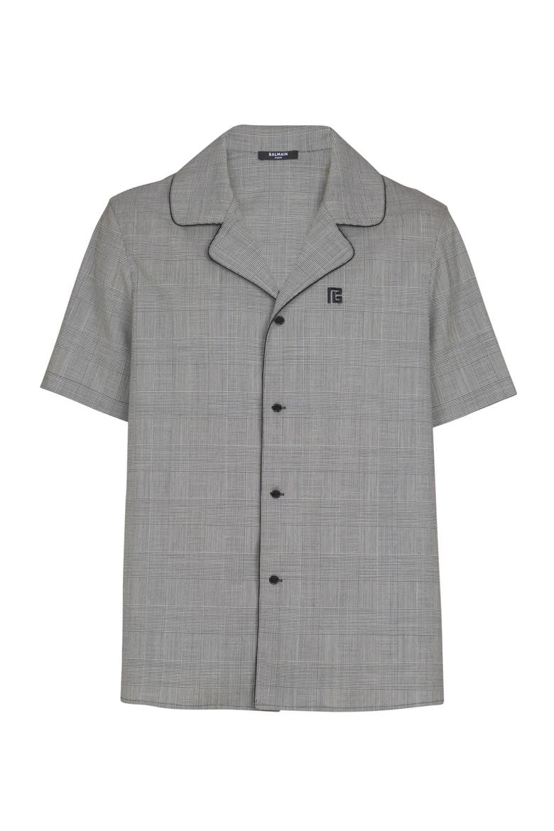 Short-sleeved Prince of Wales shirt, Main, color, black