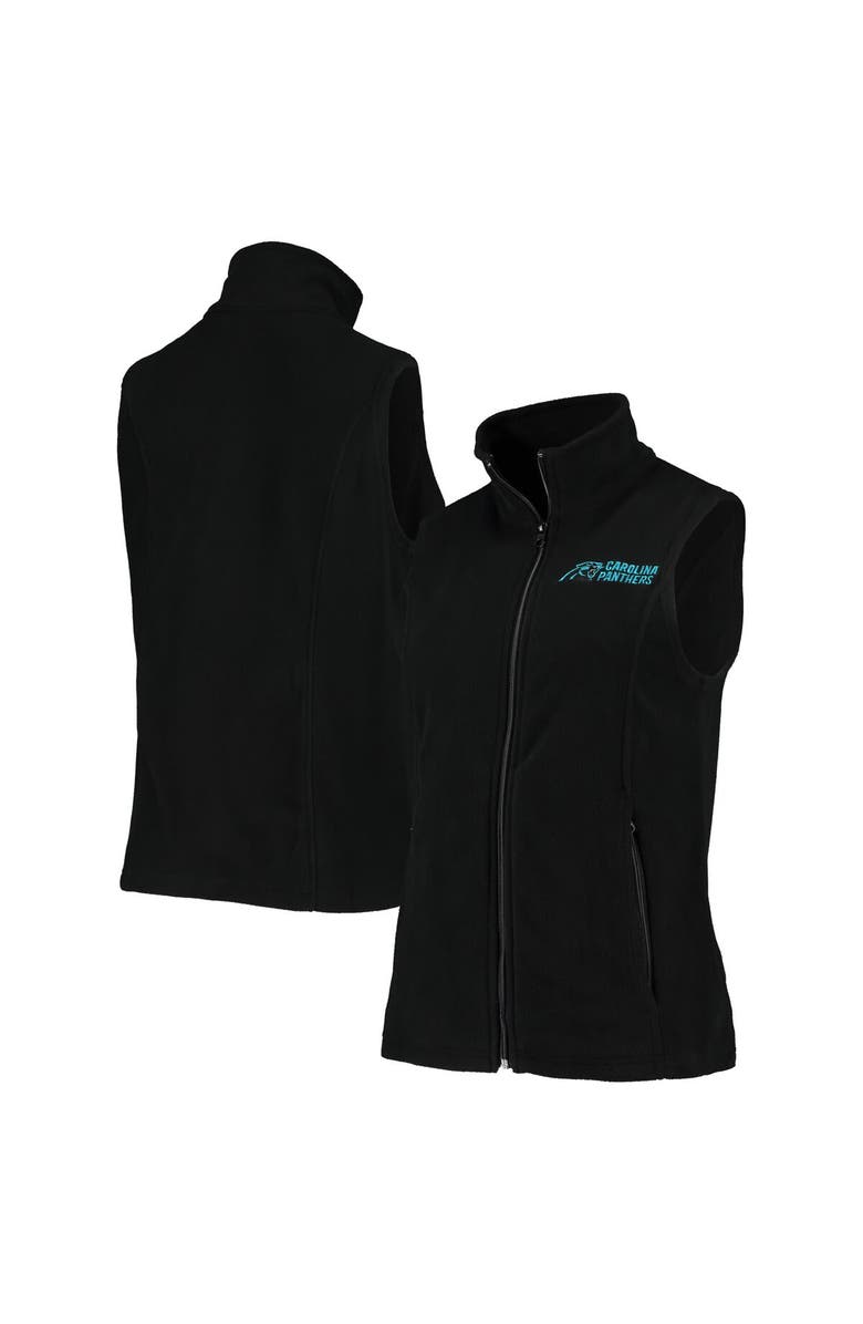 DUNBROOKE Women's Dunbrooke Black Carolina Panthers Houston Fleece Full-Zip Vest, Main, color, 
