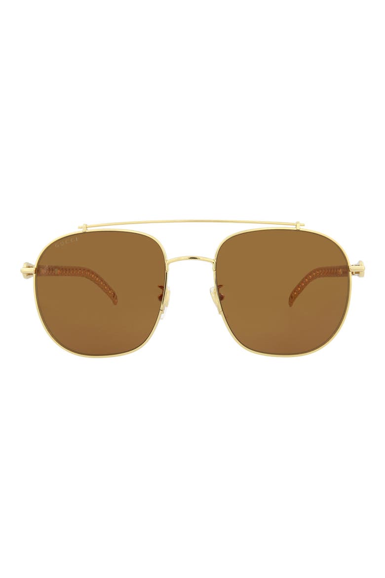 58mm Aviator Sunglasses, Main, color, GOLD GOLD BROWN