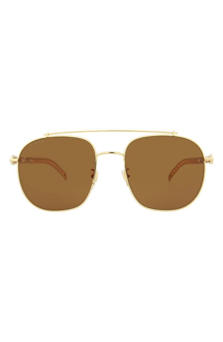 Gucci 58mm Aviator Sunglasses, Main, color, 