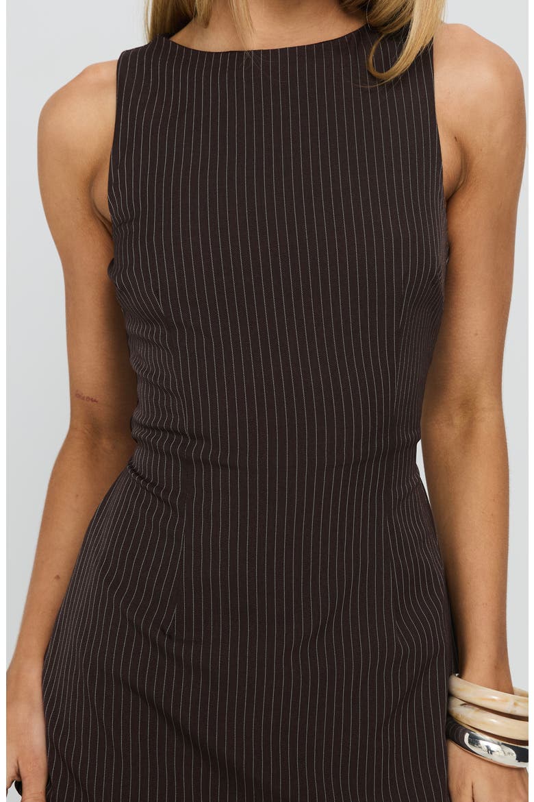 Yumiko Pinstripe Sleeveless Romper, Alternate, color, BROWN STRIPE