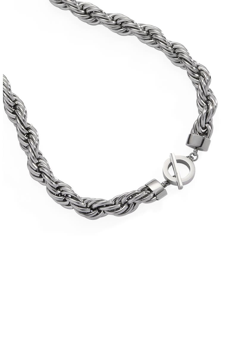 Large Rope Chain Toggle Necklace, Alternate, color, Silver