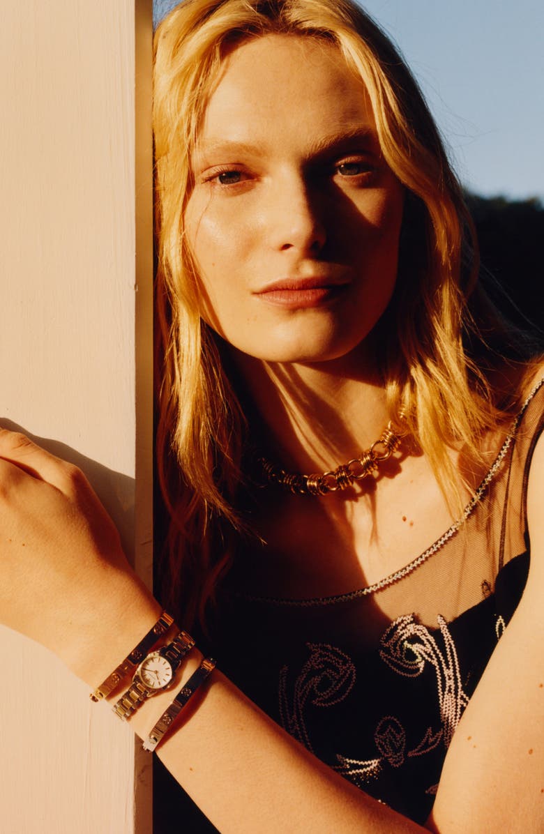 Tory Burch The Mini Miller Bracelet Watch, 22mm, Alternate, color, Two Tone