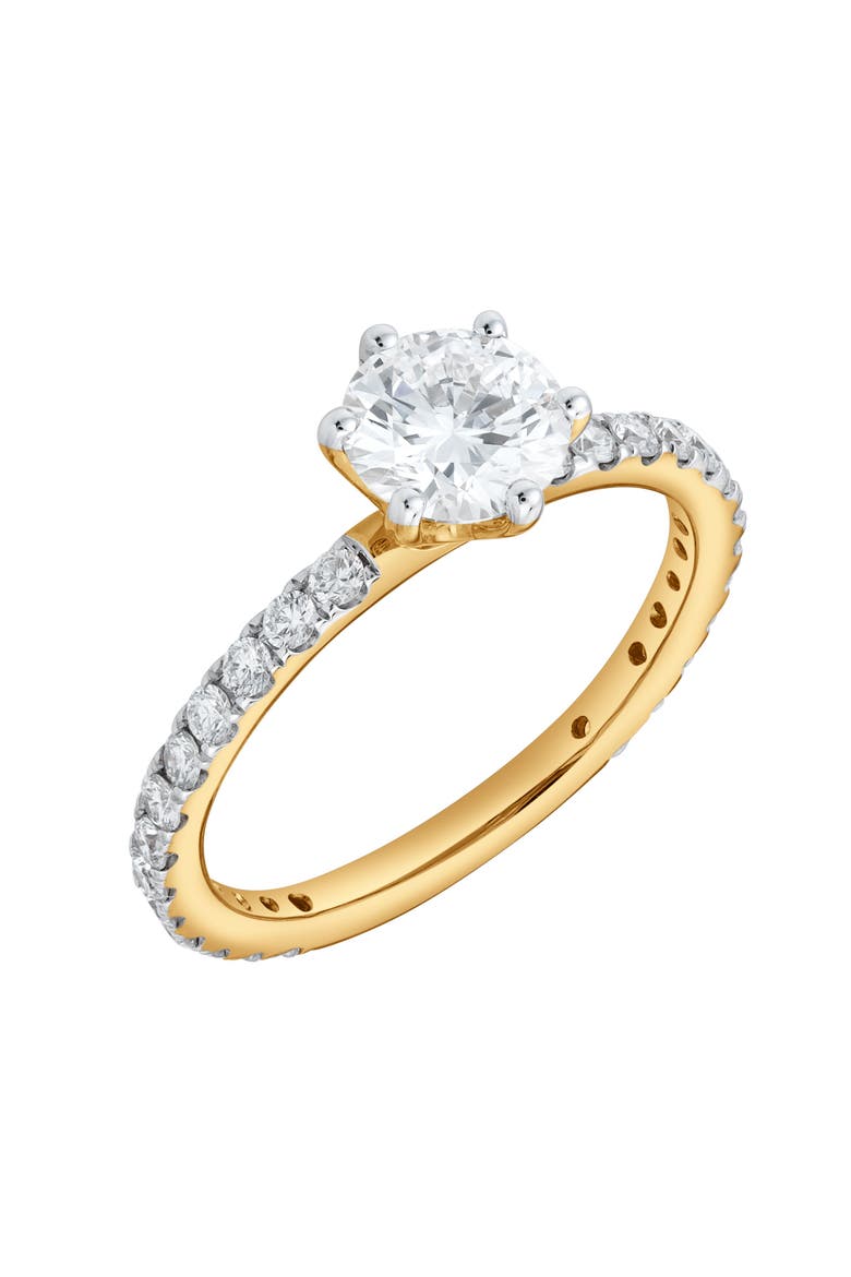 Freya 14K Yellow Gold Round Cut Lab Grown Diamond Engagement Ring - 1.25 ctw, Alternate, color, 14K Yellow Gold