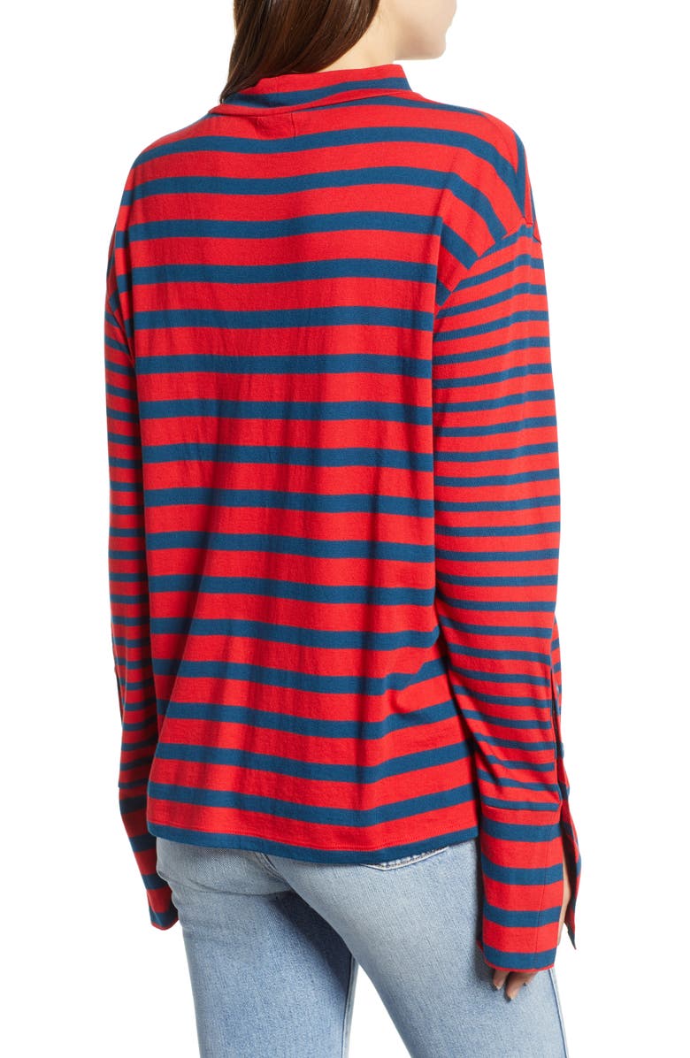 BP. Stripe Mock Neck Tee, Alternate, color, 
