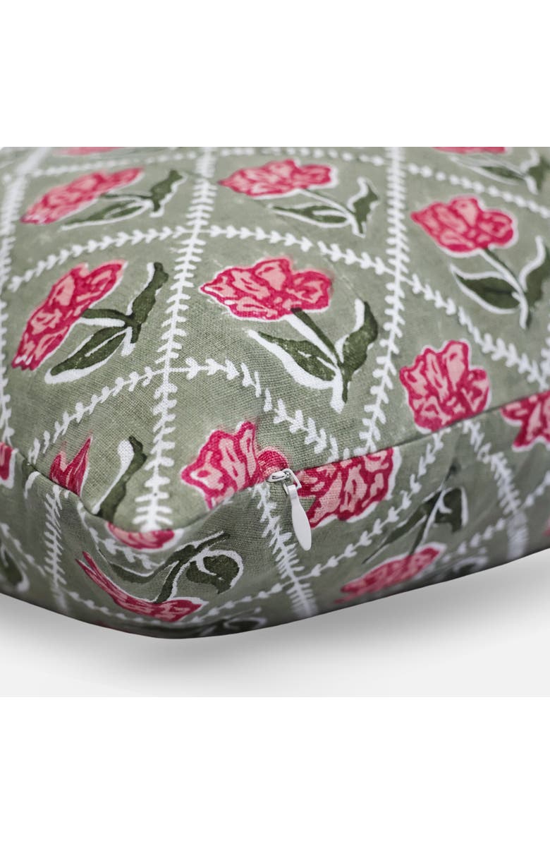Banyan & Birch Noor Throw Pillow Cover, Alternate, color, Olive & Pink