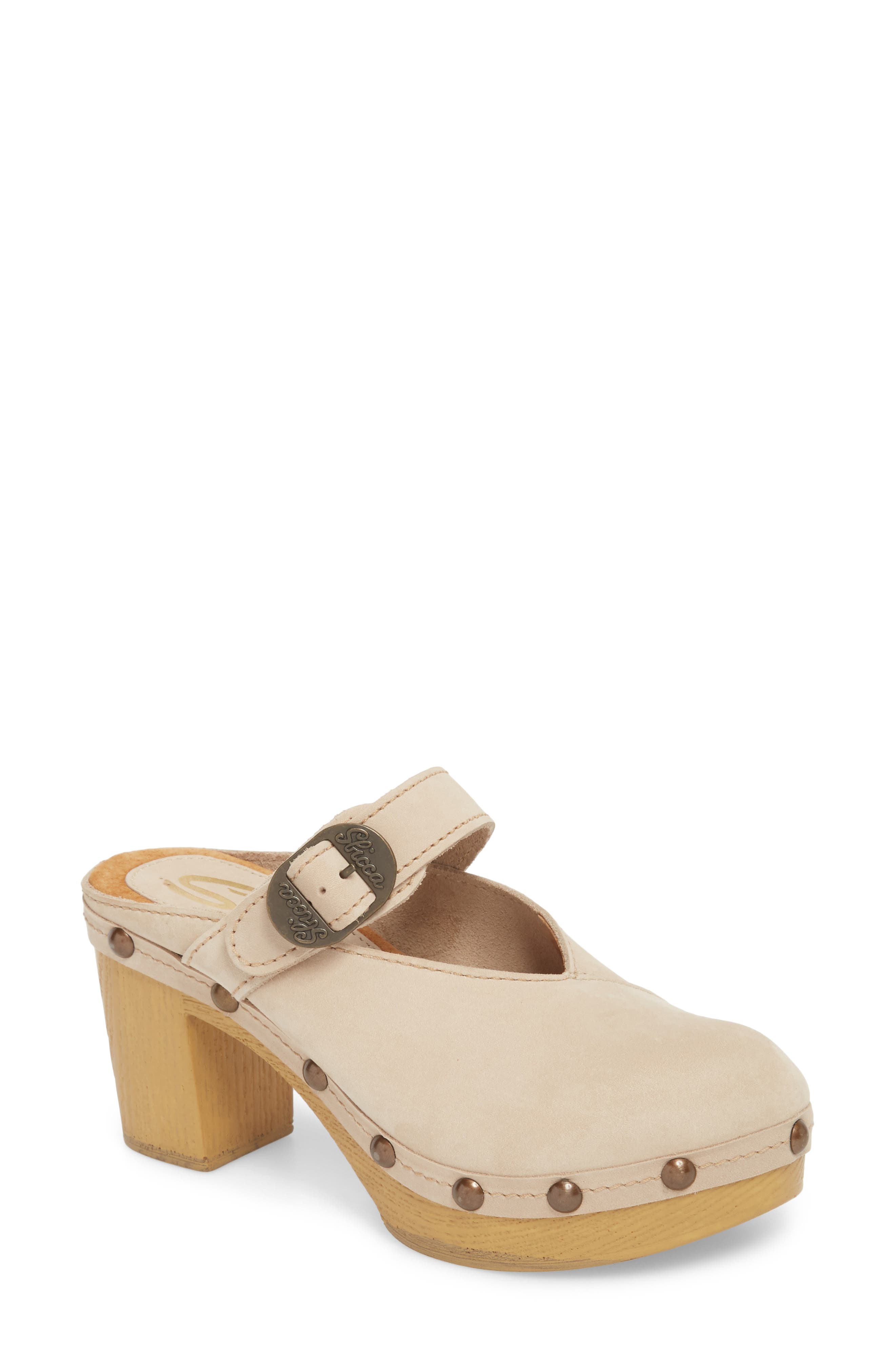 Natacha Studded Mary Jane Clog, Main, color, BEIGE