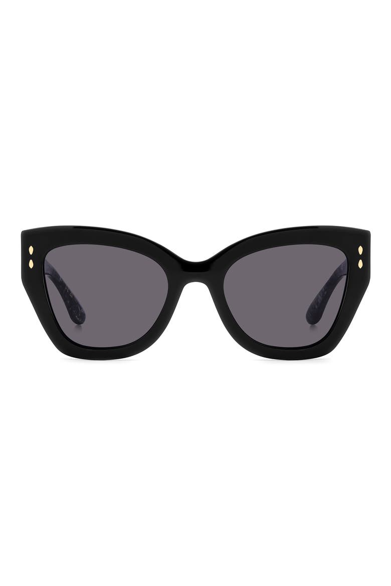 53mm Rectangular Sunglasses, Main, color, BLACK MARBLE GREY/ VIOLET