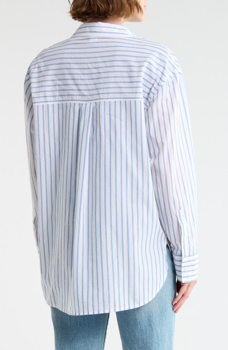 Melrose and Market Stripe Button-Up Shirt, Alternate, color, White- Blue Lark Stripe