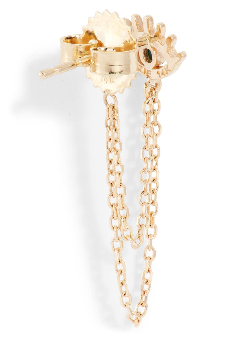Lash Evil Eye Chain Earrings, Alternate, color, GOLD/ DIAMOND
