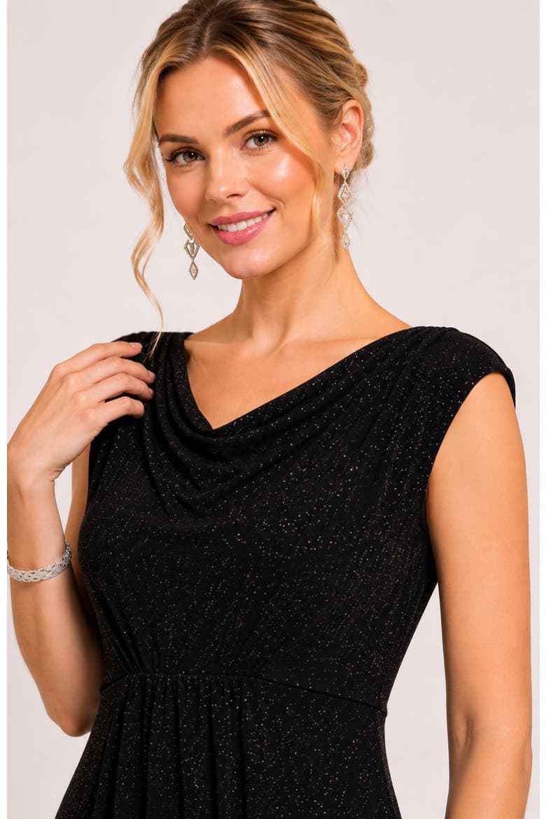 Cruise Cowl Neck Maxi Dress, Alternate, color, Glitter Black