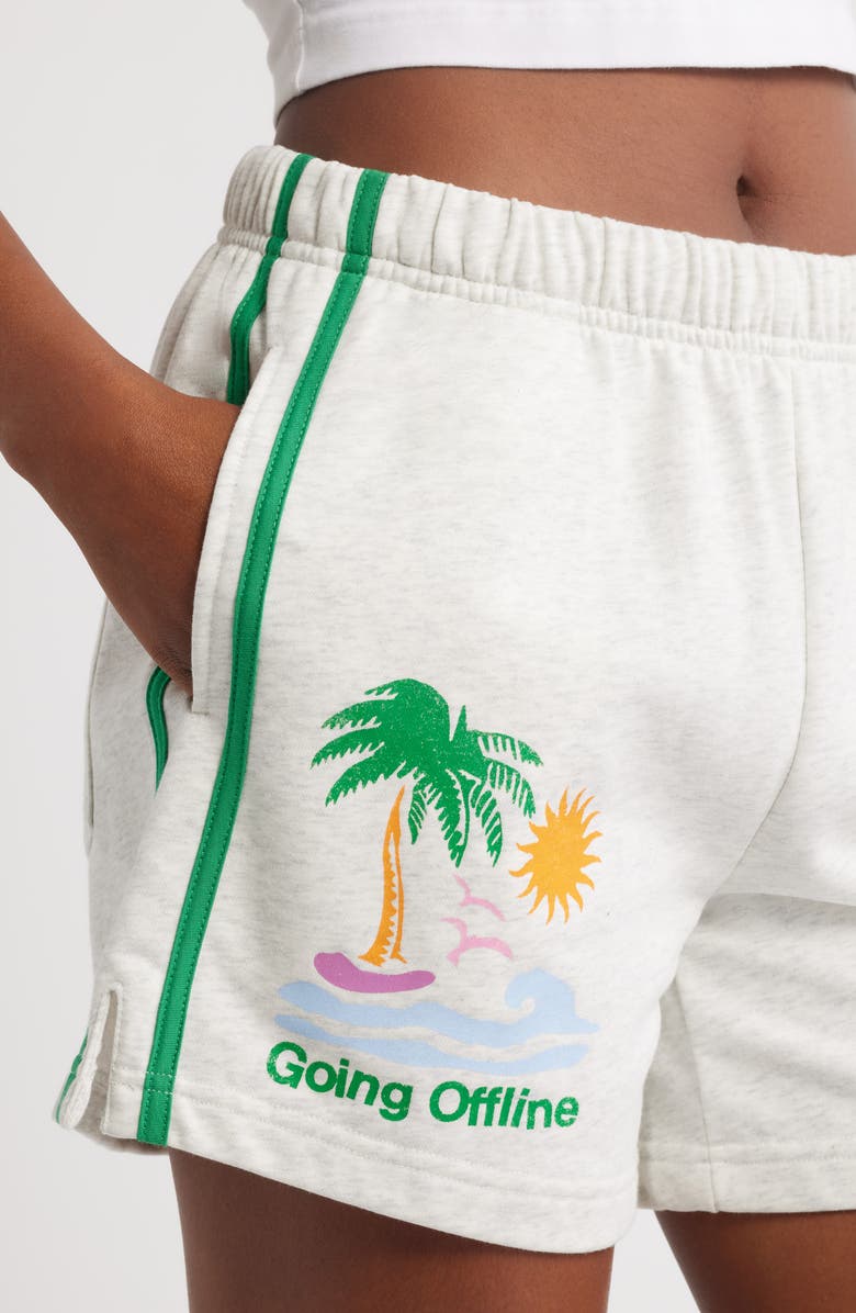 THE MAYFAIR GROUP Go Offline Graphic Sweat Shorts, Alternate, color, Grey