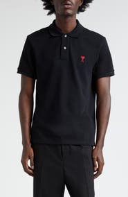 AMI PARIS Ami de Coeur Embroidered Organic Cotton Polo